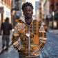 Mali Christmas Santa Nile Crocodile Zip Hoodie Bogolanfini Mudcloth Inspired