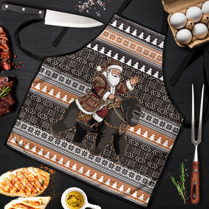DR Congo Christmas Santa Gorilla Apron Kuba Inspired Geometric Pattern