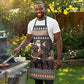 DR Congo Christmas Santa Gorilla Apron Kuba Inspired Geometric Pattern