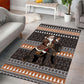 DR Congo Christmas Santa Gorilla Area Rug Kuba Inspired Geometric Pattern