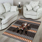 DR Congo Christmas Santa Gorilla Area Rug Kuba Inspired Geometric Pattern