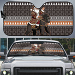 DR Congo Christmas Santa Gorilla Auto Sun Shade Kuba Inspired Geometric Pattern