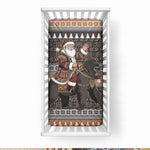 DR Congo Christmas Santa Gorilla Baby Bed Cover Kuba Inspired Geometric Pattern