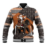 DR Congo Christmas Santa Gorilla Baseball Jacket Kuba Inspired Geometric Pattern