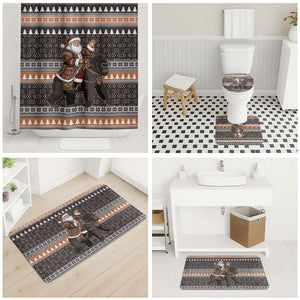 DR Congo Christmas Santa Gorilla Bathroom Set Kuba Inspired Geometric Pattern