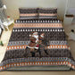 DR Congo Christmas Santa Gorilla Bedding Set Kuba Inspired Geometric Pattern