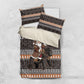 DR Congo Christmas Santa Gorilla Bedding Set Kuba Inspired Geometric Pattern
