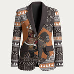 DR Congo Christmas Santa Gorilla Blazer Kuba Inspired Geometric Pattern