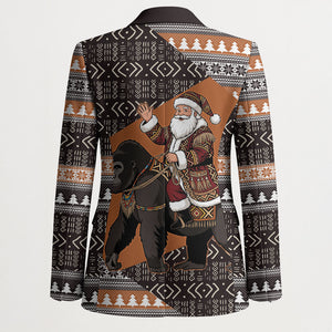 DR Congo Christmas Santa Gorilla Blazer Kuba Inspired Geometric Pattern
