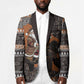 DR Congo Christmas Santa Gorilla Blazer Kuba Inspired Geometric Pattern