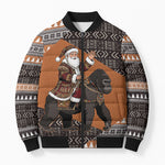 DR Congo Christmas Santa Gorilla Bomber Puffer Jacket Kuba Inspired Geometric Pattern