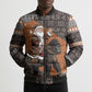 DR Congo Christmas Santa Gorilla Bomber Puffer Jacket Kuba Inspired Geometric Pattern