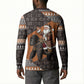 DR Congo Christmas Santa Gorilla Button Sweatshirt Kuba Inspired Geometric Pattern