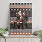 DR Congo Christmas Santa Gorilla Canvas Wall Art Kuba Inspired Geometric Pattern