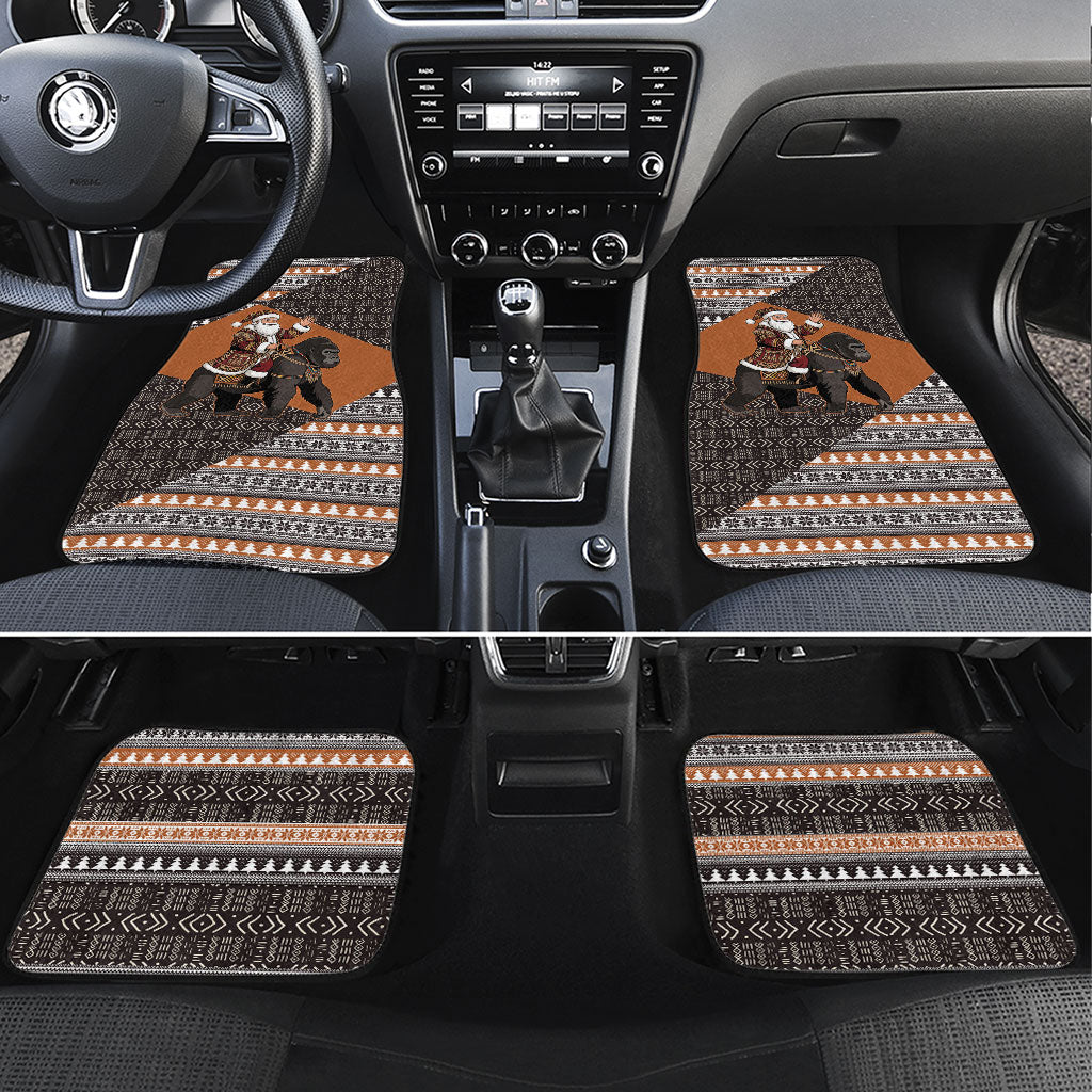 DR Congo Christmas Santa Gorilla Car Mats Kuba Inspired Geometric Pattern