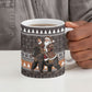 DR Congo Christmas Santa Gorilla Ceramic Mug Kuba Inspired Geometric Pattern