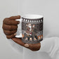 DR Congo Christmas Santa Gorilla Ceramic Mug Kuba Inspired Geometric Pattern