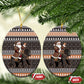 DR Congo Christmas Santa Gorilla Ceramic Ornament Kuba Inspired Geometric Pattern
