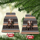 DR Congo Christmas Santa Gorilla Ceramic Ornament Kuba Inspired Geometric Pattern