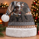 DR Congo Christmas Santa Gorilla Christmas Santa Hat Kuba Inspired Geometric Pattern
