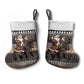 DR Congo Christmas Santa Gorilla Christmas Stocking Kuba Inspired Geometric Pattern