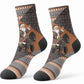 DR Congo Christmas Santa Gorilla Crew Socks Kuba Inspired Geometric Pattern