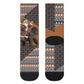DR Congo Christmas Santa Gorilla Crew Socks Kuba Inspired Geometric Pattern