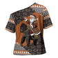 DR Congo Christmas Santa Gorilla Cross Shoulder Shirt Kuba Inspired Geometric Pattern