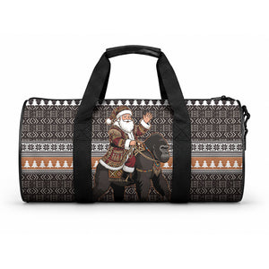 DR Congo Christmas Santa Gorilla Duffle Bag Kuba Inspired Geometric Pattern