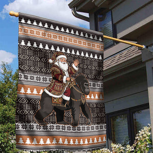 DR Congo Christmas Santa Gorilla Garden Flag Kuba Inspired Geometric Pattern