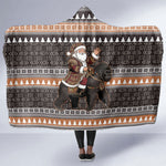 DR Congo Christmas Santa Gorilla Hooded Blanket Kuba Inspired Geometric Pattern