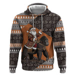 DR Congo Christmas Santa Gorilla Hoodie Kuba Inspired Geometric Pattern
