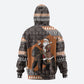 DR Congo Christmas Santa Gorilla Hoodie Kuba Inspired Geometric Pattern