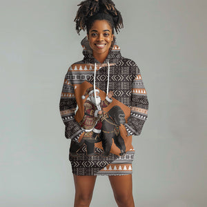 DR Congo Christmas Santa Gorilla Hoodie Dress Kuba Inspired Geometric Pattern