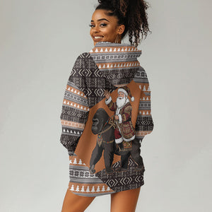 DR Congo Christmas Santa Gorilla Hoodie Dress Kuba Inspired Geometric Pattern