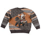 DR Congo Christmas Santa Gorilla Kid Ugly Christmas Sweater Kuba Inspired Geometric Pattern