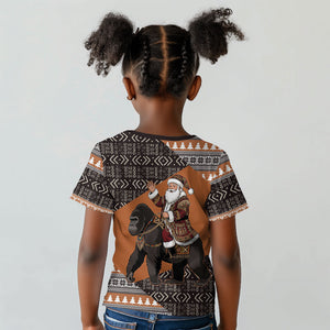 DR Congo Christmas Santa Gorilla Kid T shirt Kuba Inspired Geometric Pattern