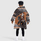 DR Congo Christmas Santa Gorilla Kid Wearable Blanket Hoodie Kuba Inspired Geometric Pattern