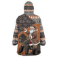 DR Congo Christmas Santa Gorilla Kid Wearable Blanket Hoodie Kuba Inspired Geometric Pattern