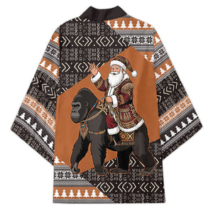 DR Congo Christmas Santa Gorilla Kimono Kuba Inspired Geometric Pattern