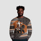 DR Congo Christmas Santa Gorilla Ugly Christmas Sweater Kuba Inspired Geometric Pattern