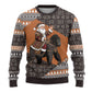 DR Congo Christmas Santa Gorilla Ugly Christmas Sweater Kuba Inspired Geometric Pattern