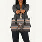 DR Congo Christmas Santa Gorilla Leather Bag Kuba Inspired Geometric Pattern