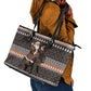 DR Congo Christmas Santa Gorilla Leather Tote Bag Kuba Inspired Geometric Pattern