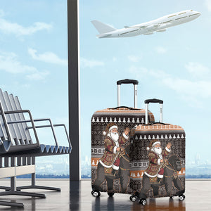 DR Congo Christmas Santa Gorilla Luggage Cover Kuba Inspired Geometric Pattern