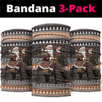 DR Congo Christmas Santa Gorilla Neck Gaiter Kuba Inspired Geometric Pattern