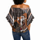 DR Congo Christmas Santa Gorilla Off Shoulder Wrap Waist Top Kuba Inspired Geometric Pattern