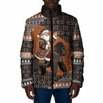 DR Congo Christmas Santa Gorilla Padded Jacket Kuba Inspired Geometric Pattern