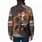 DR Congo Christmas Santa Gorilla Padded Jacket Kuba Inspired Geometric Pattern