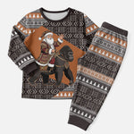 DR Congo Christmas Santa Gorilla Christmas Pajama Set Kuba Inspired Geometric Pattern